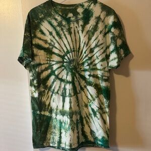 Custom Green Spiral Tie-Dye T-Shirt